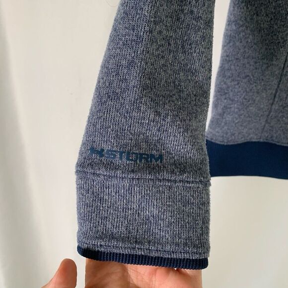 Under Armour Sweater Youth Boys Medium Blue Pullover 1/4 Snap Loose - Picture 5 of 9